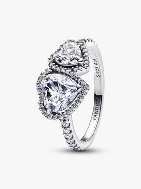 Pandora Sparkling Halo Hearts Ring